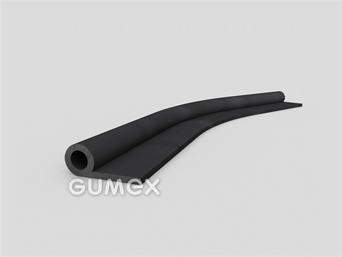 Gumový profil tvaru "P" s dutinkou, 25x10/2mm, 70°ShA, EPDM, -40°C/+100°C, čierny